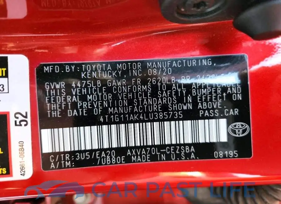 4T1G11AK4LU385735# 13