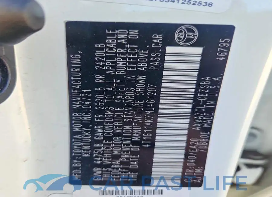 4T1G11AK7MU461207# 13
