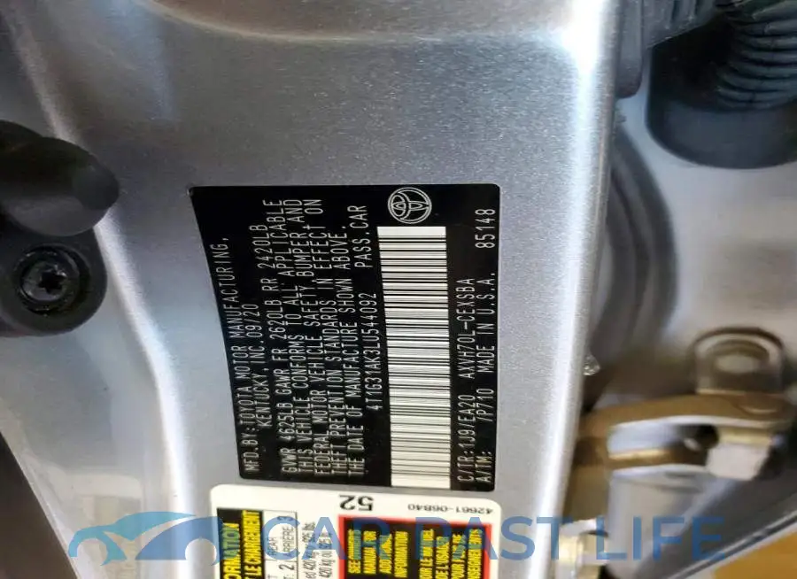 4T1G31AK3LU544092# 12