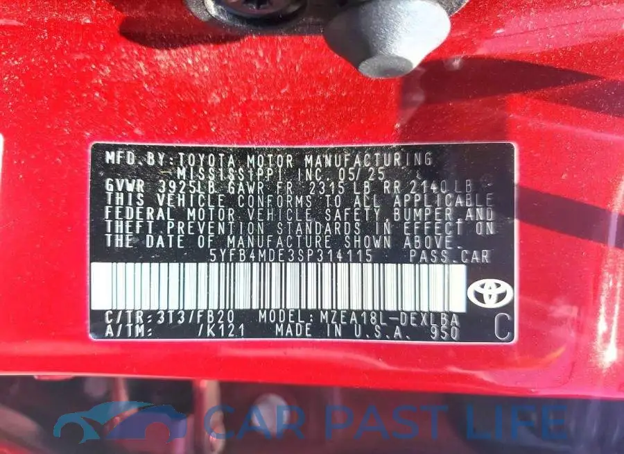 5YFB4MDE3SP314115# 12