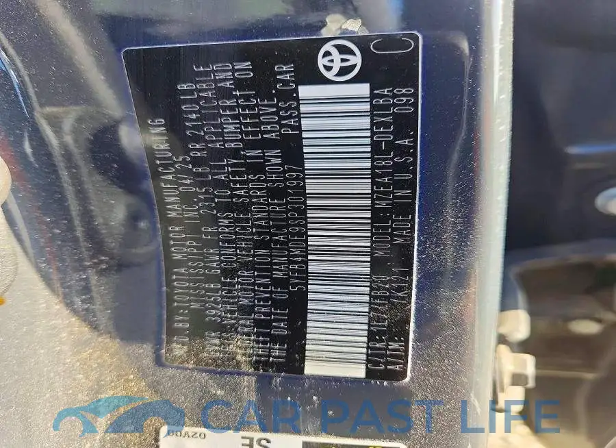 5YFB4MDE9SP301997# 12