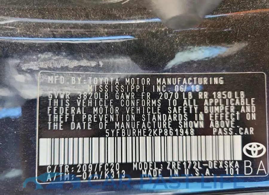 5YFBURHE2KP861948# 12