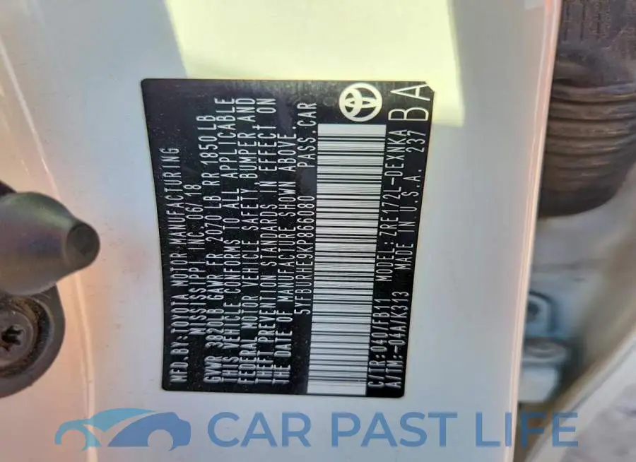 5YFBURHE9KP866080# 12