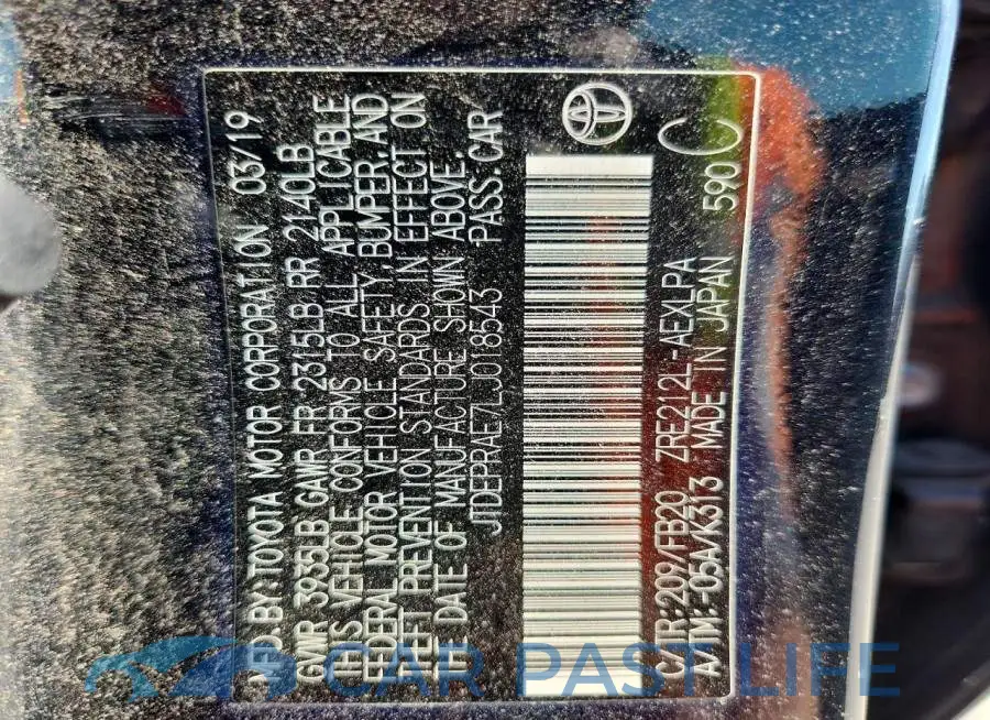 JTDEPRAE7LJ018543# 12