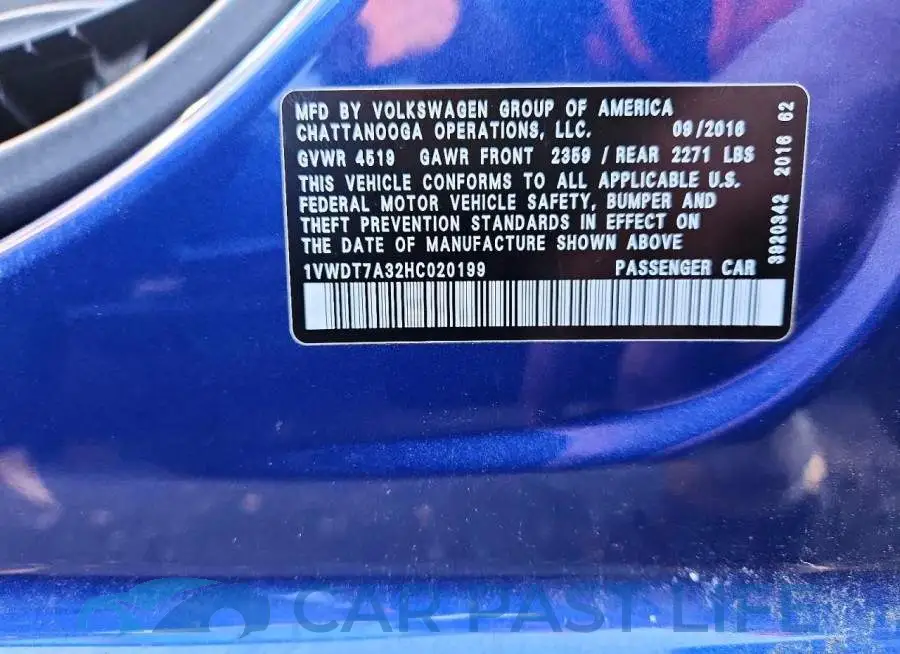 1VWDT7A32HC020199# 12