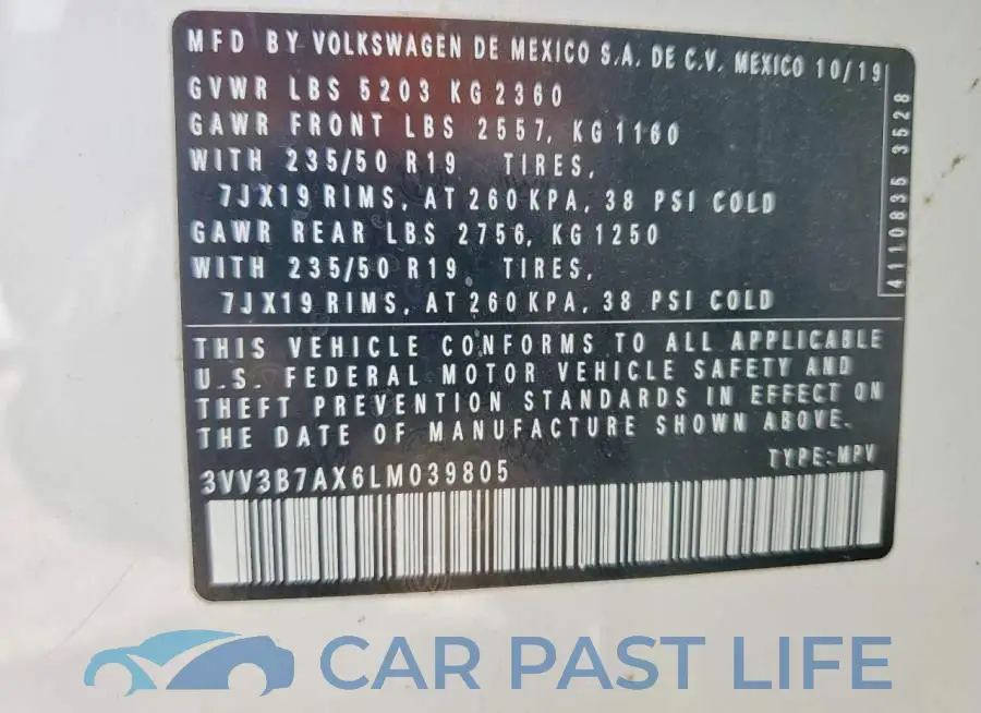 3VV3B7AX6LM039805# 14