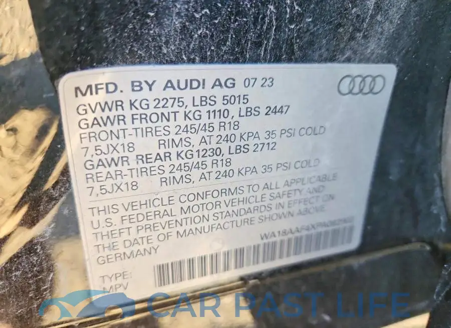 WA18AAF4XPA082902# 13