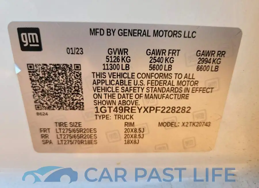 1GT49REYXPF228282# 12