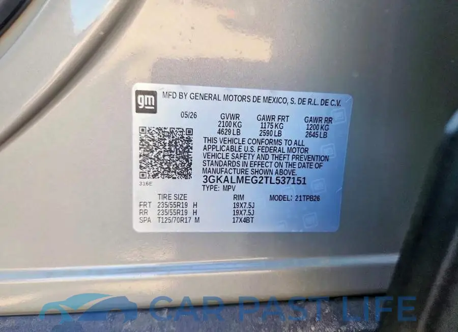 3GKALMEG2TL537151# 12
