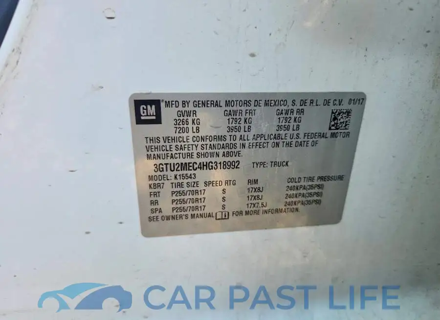 3GTU2MEC4HG318992# 12