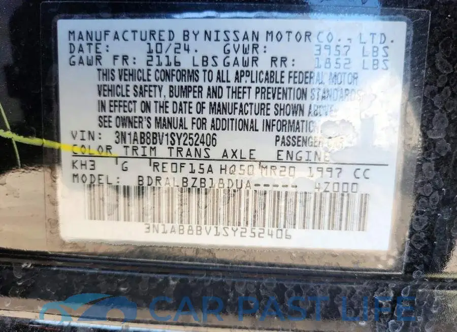 3N1AB8BV1SY252406# 12