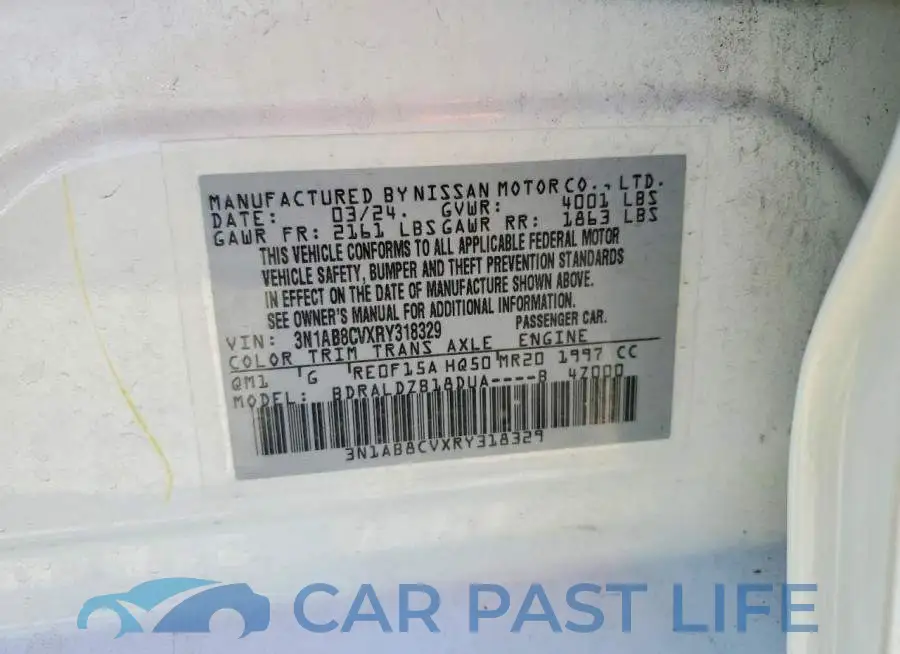 3N1AB8CVXRY318329# 12