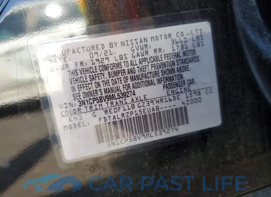 3N1CP5BV9ML539274# 13