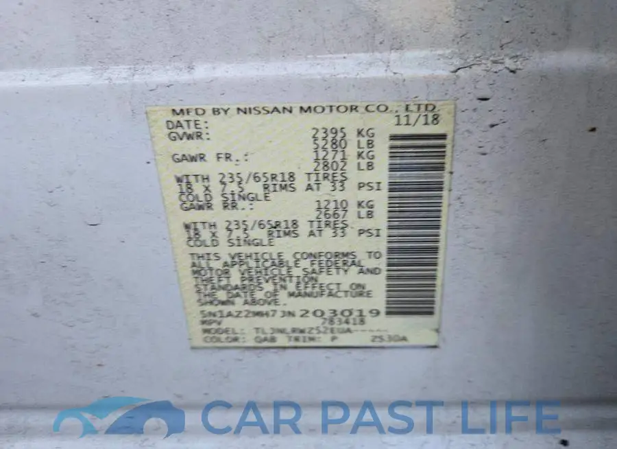 5N1AZ2MH7JN203019# 13