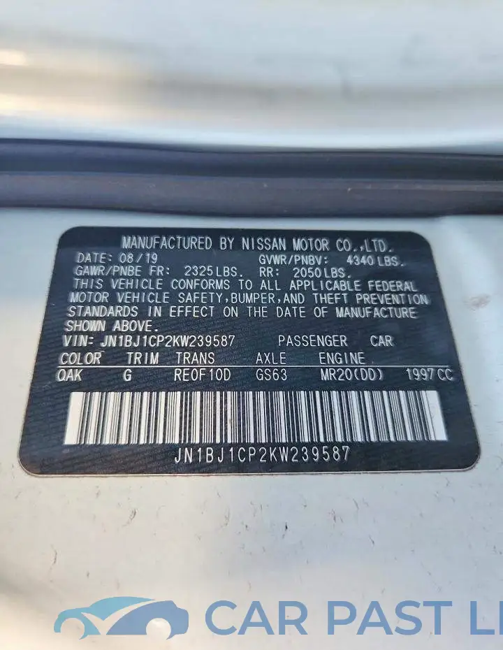 JN1BJ1CP2KW239587# 14