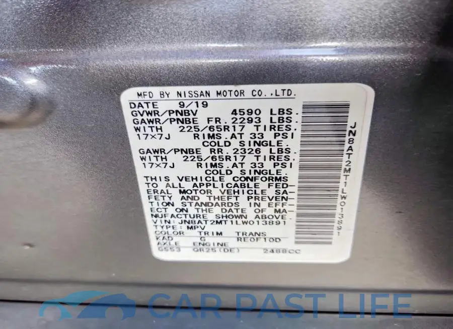 JN8AT2MT1LW013891# 13