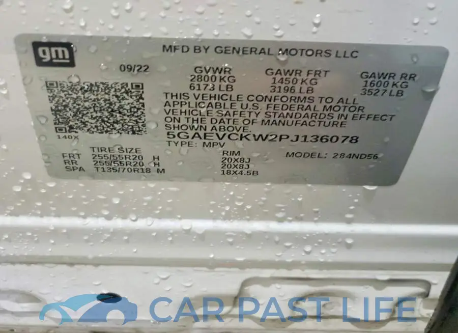 5GAEVCKW2PJ136078# 13