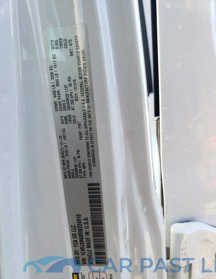 1C4RJXN60RW224910# 13