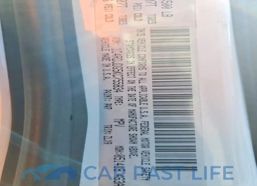 1C4RDJDG5KC755834# 13