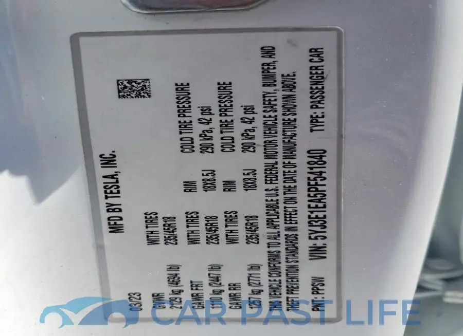 5YJ3E1EA5PF541840# 13