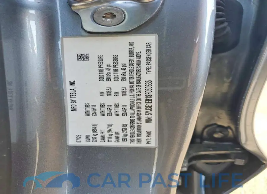5YJ3E1EB1SF050635# 12