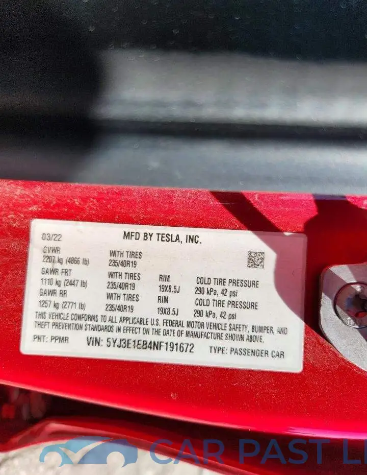 5YJ3E1EB4NF191672# 12
