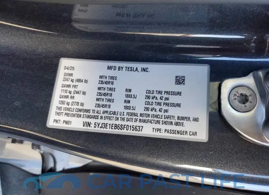 5YJ3E1EB6SF015637# 12