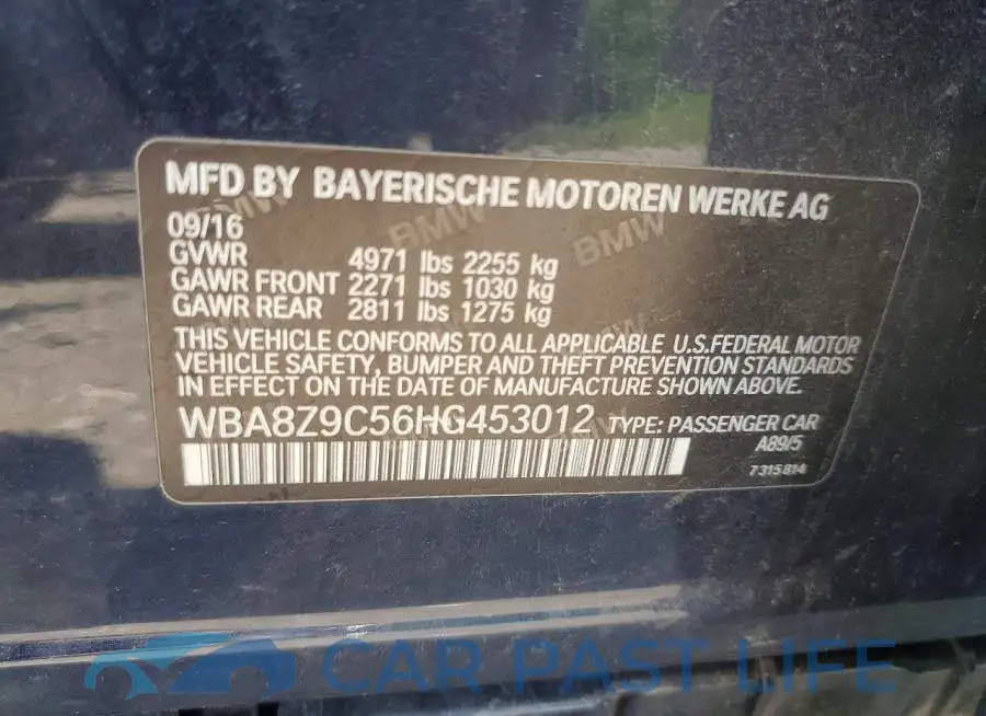 WBA8Z9C56HG453012# 13