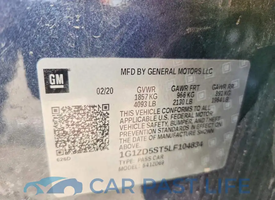 1G1ZD5ST5LF104834# 13