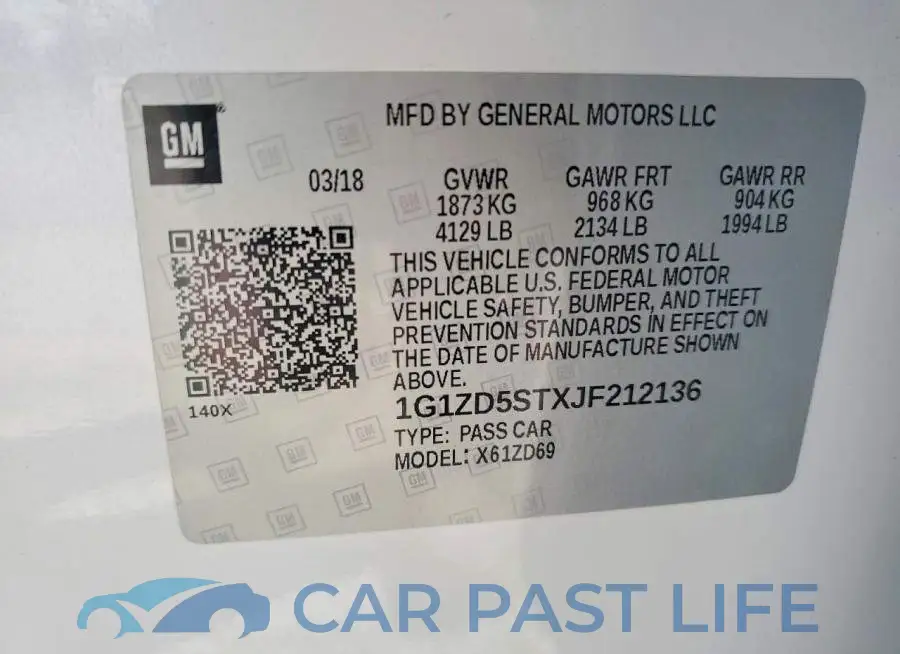 1G1ZD5STXJF212136# 12