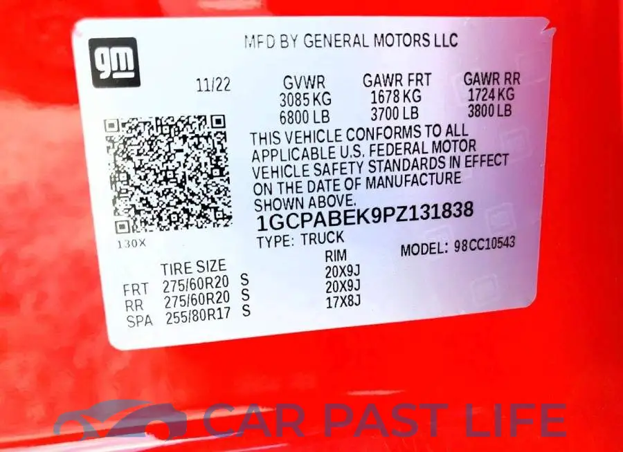 1GCPABEK9PZ131838# 13