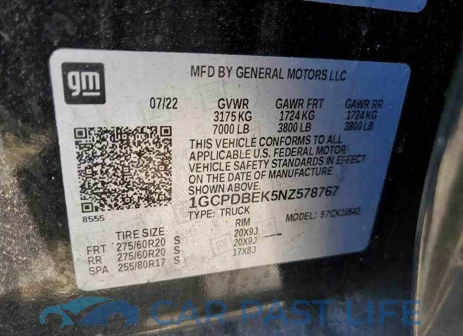 1GCPDBEK5NZ578767# 12