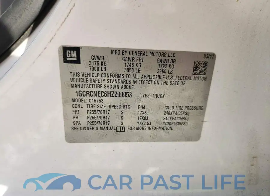 1GCRCNEC6HZ299953# 12