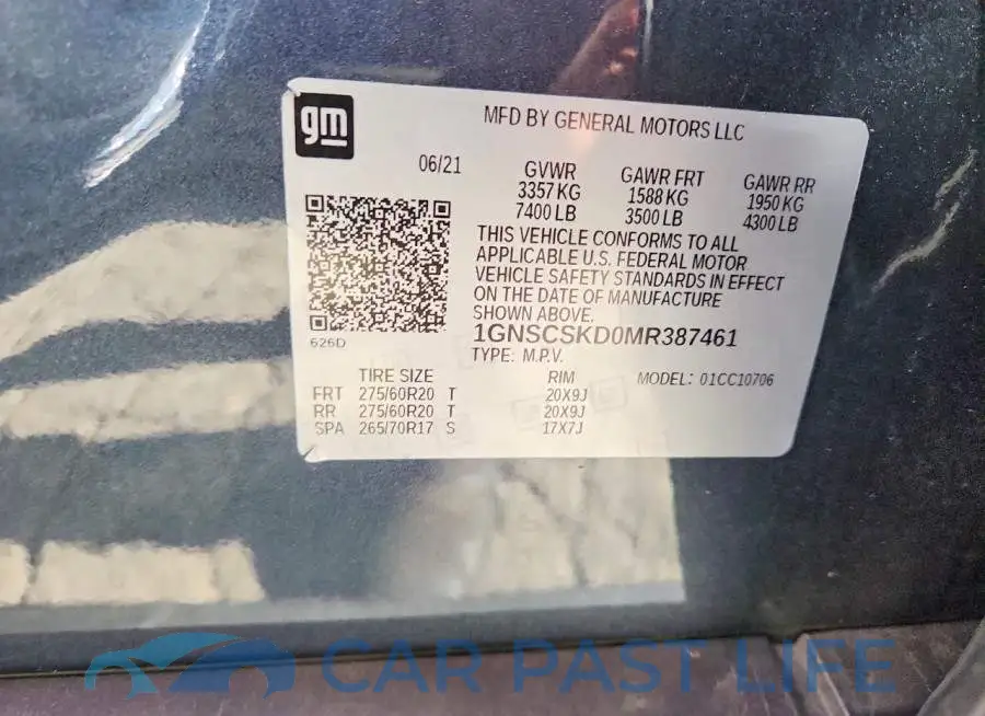 1GNSCSKD0MR387461# 13