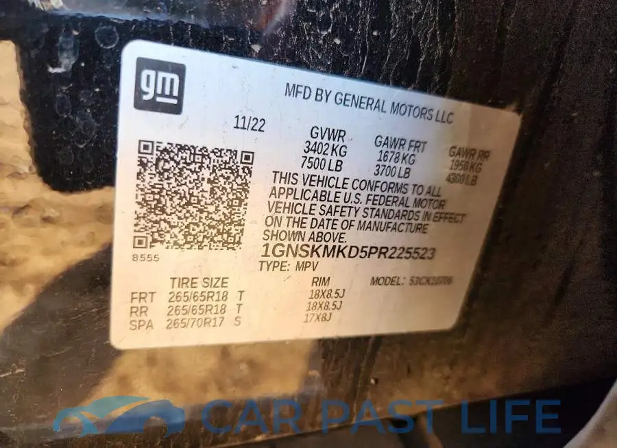 1GNSKMKD5PR225523# 14