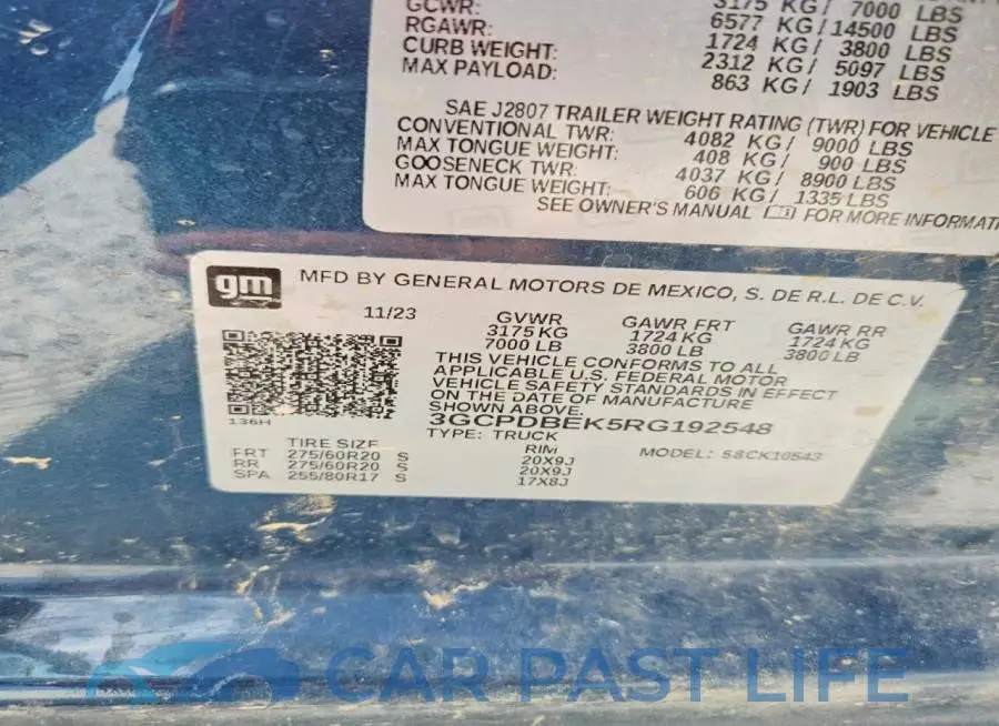 3GCPDBEK5RG192548# 12