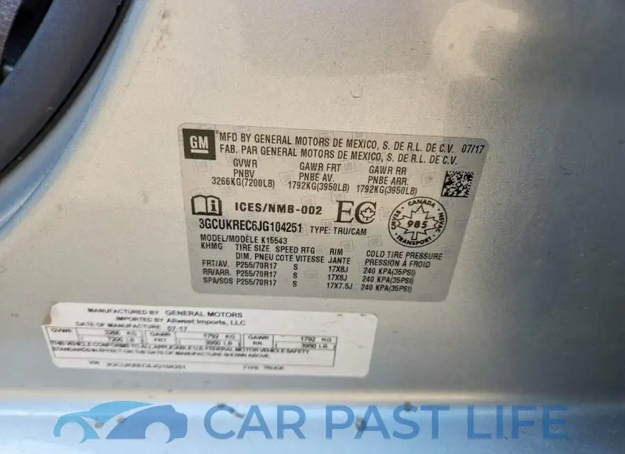 3GCUKREC6JG104251# 13