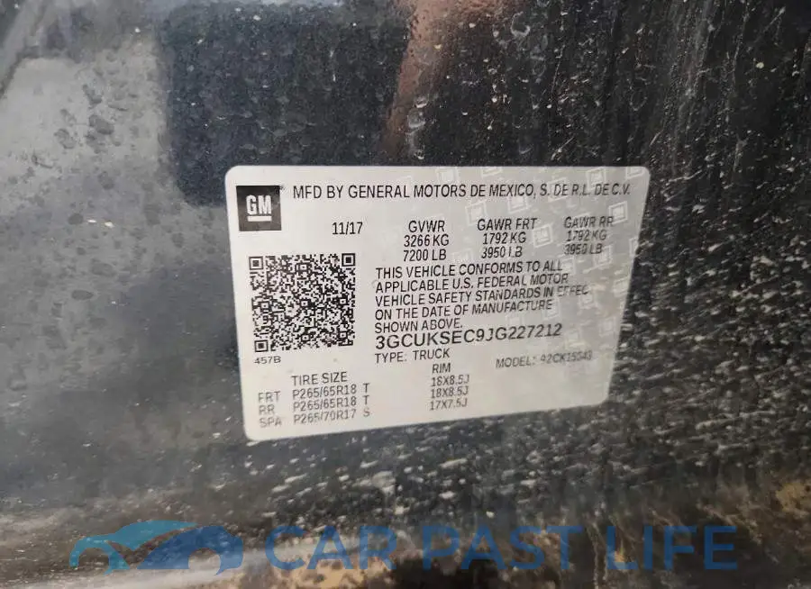 3GCUKSEC9JG227212# 12
