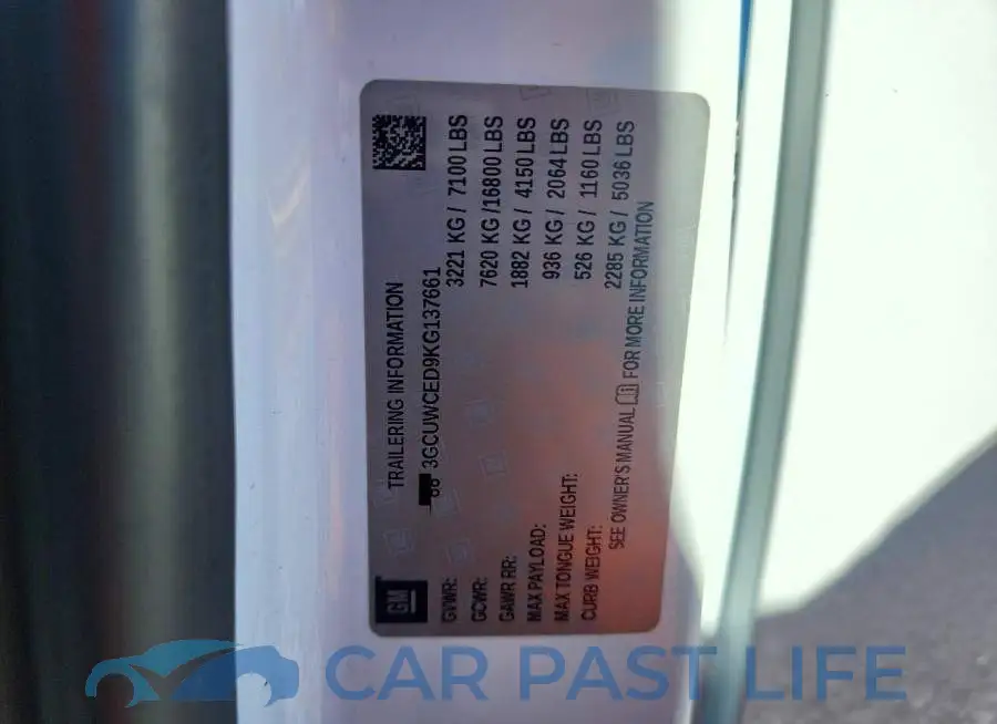 3GCUWCED9KG137661# 12