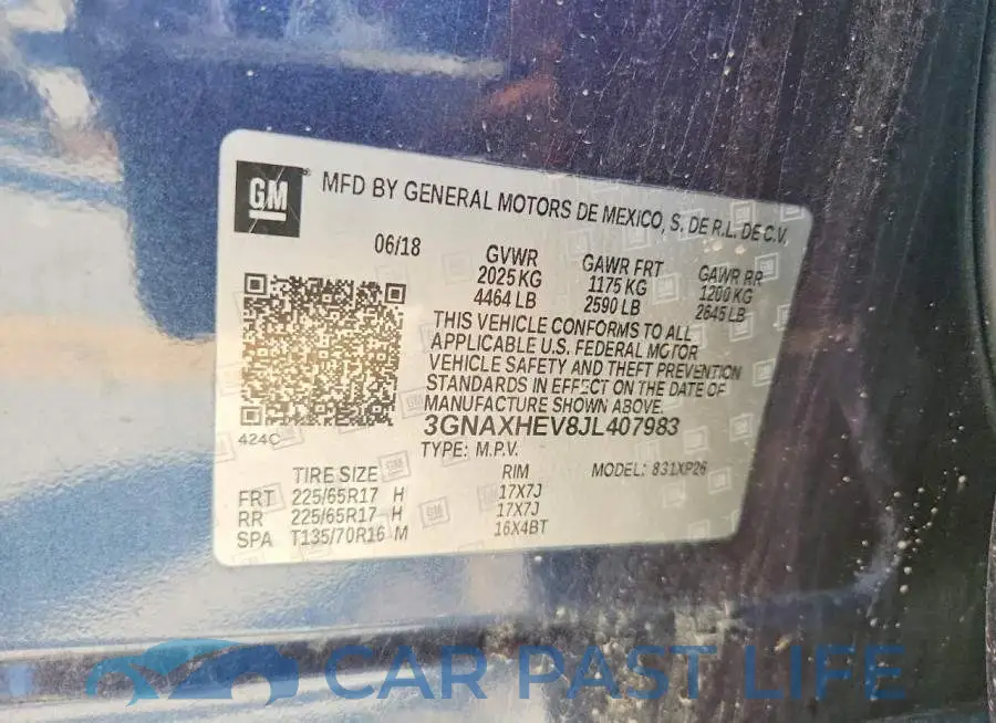 3GNAXHEV8JL407983# 13