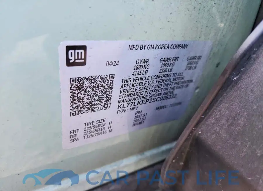 KL77LKEP2SC026332# 13