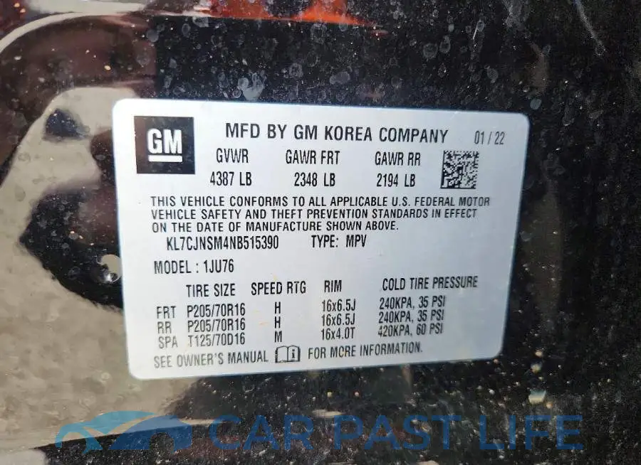 KL7CJNSM4NB515390# 14