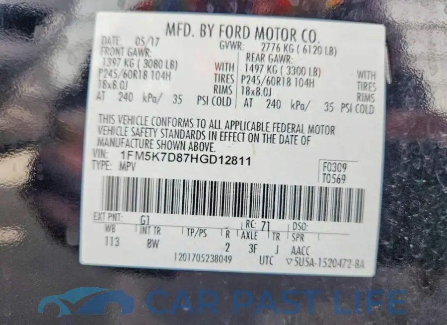 1FM5K7D87HGD12811# 14