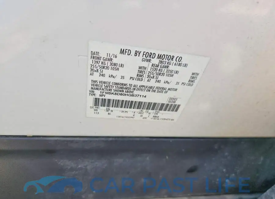 1FM5K8D80HGB37114# 14