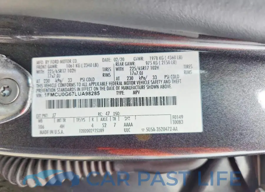 1FMCU0G67LUA98285# 13