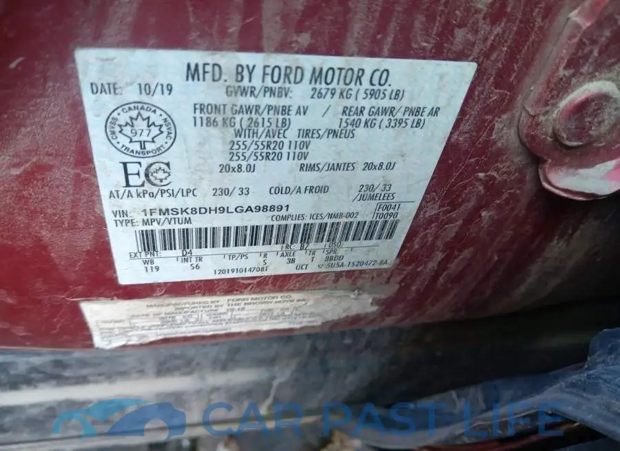 1FMSK8DH9LGA98891# 12