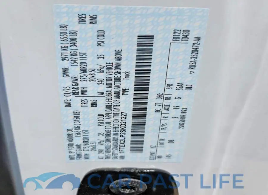 1FTEX2LP2SKD21227# 12
