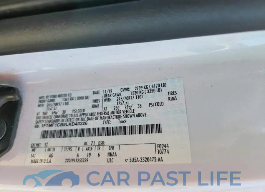 1FTMF1CB9LKD40226# 12