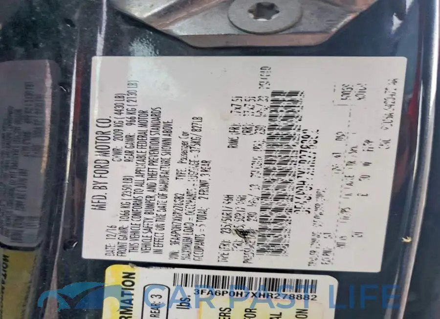 3FA6P0H7XHR278882# 12