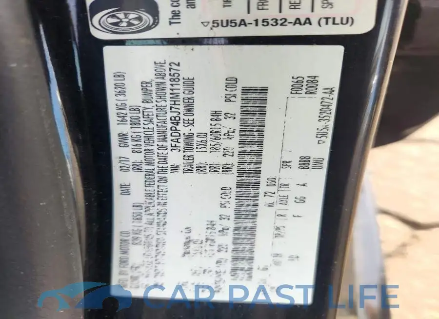 3FADP4BJ7HM118572# 12